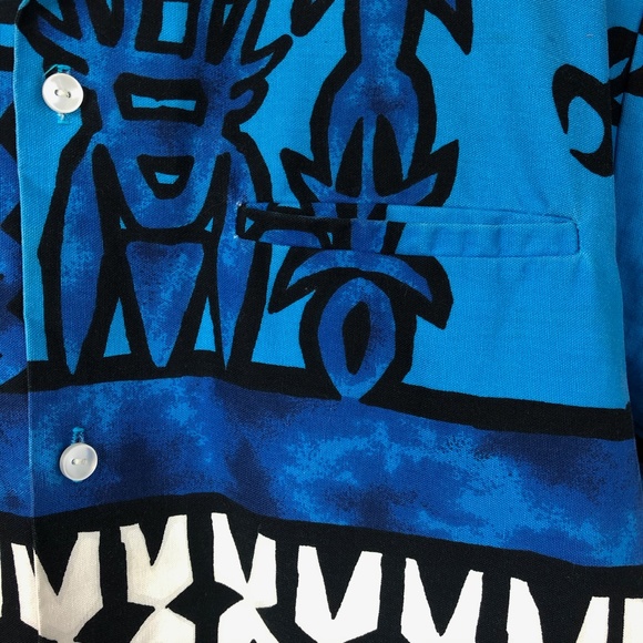 VTG Hawaiian Button Down Short Sleeve Shirt Sz M/L - Picture 3 of 6